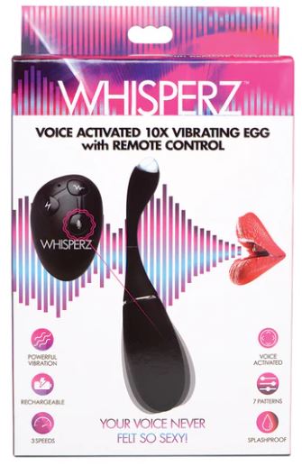 Whisperz Voice Activated 10X Vibrating Egg with Remote Control